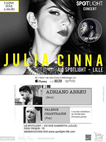 Julia Cinna en cocert au Spotlight de Lille Julia Cinna en cocert au Spotlight de Lille